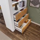Ver imagem 7 de Cama Alta Beliche Office Adulto Multifuncional com 6 Gavetas Micenas Yescasa
