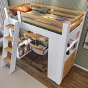 Ver imagem 6 de Cama Alta Beliche Office Adulto Multifuncional com 6 Gavetas Micenas Yescasa