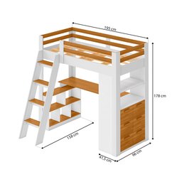 Cama Office Adulto Multifuncional com 6 Gavetas e Escrivaninha Micenas Yescasa - 3