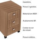 Ver imagem 3 de Gaveteiro para Escritório Home Office ME4108 MDP Amendoa - Gran Belo