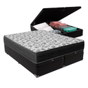 Ver imagem 1 de Cama Box Baú Bipartido Queen Preto e Colchão Iso 100 D33 Ortobom