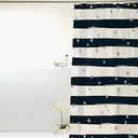 Ver imagem 1 de Cortina Box para Banheiro Pvc 198x180cm Antimofo - Listra Preta Póa