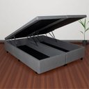 Ver imagem 1 de Base Box Baú Casal Bipartido 138x188x42cm Courino com Pistão a Gás