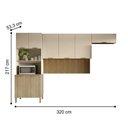Ver imagem 2 de Kit de Cozinha 8 Portas Escópia Freijó Vanila Ripado