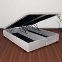 Ver imagem 1 de Base Box Baú Casal Bipartido 138x188x42cm Courino com Pistão a Gás