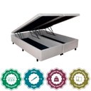 Ver imagem 6 de Base Box Baú Casal Bipartido 138x188x42cm Courino com Pistão a Gás