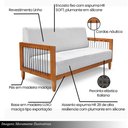 Ver imagem 3 de Poltrona Namoradeira Sala de Estar Pés Madeira Maciça Corda Náutica Preta 160cm Manila Linho Cinza R