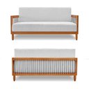 Ver imagem 6 de Poltrona Namoradeira Sala de Estar Pés Madeira Maciça Corda Náutica Preta 160cm Manila Linho Cinza R