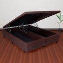 Ver imagem 1 de Base Box Baú Casal Bipartido 138x188x42cm Courino com Pistão a Gás