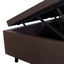 Ver imagem 3 de Base Box Baú Casal Bipartido 138x188x42cm Courino com Pistão a Gás