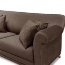 Ver imagem 7 de Sofá Decorativo 220cm 3 Lugares com 4 Almofadas Armstrong Veludo Marrom - Gran Belo