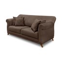 Ver imagem 1 de Sofá Decorativo 220cm 3 Lugares com 4 Almofadas Armstrong Veludo Marrom - Gran Belo