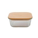 Ver imagem 1 de Pote Quadrado Vidro Boro com Tampa Bambu 800 Ml Mimo Style