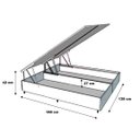 Ver imagem 4 de Cama Box Baú Casal Bipartido Linhão Marrom Com Pistão A Gás