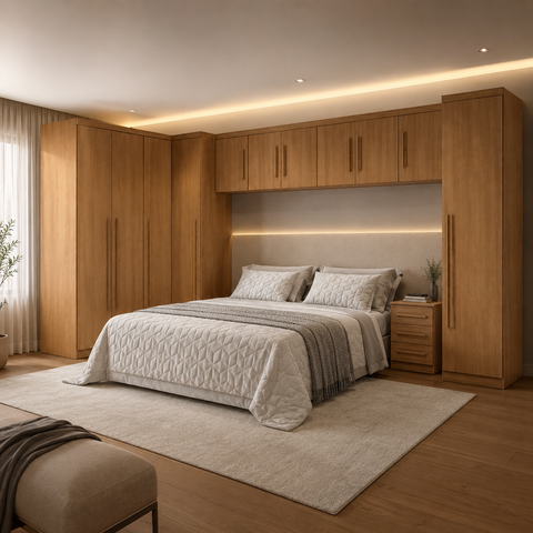 Guarda Roupa Modulado Dallas com 9 Módulos 9 Portas de Bater 6 Gavetas