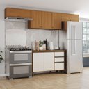 Ver imagem 1 de Cozinha Completa Venaly 8 Portas 2 Gavetas com Tampo Cinamomo/Off White - Henn