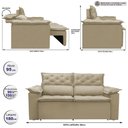 Ver imagem 2 de Sofá Top Compact 180cm Retrátil e Reclinável Bege - Ws