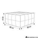 Ver imagem 4 de Puff de Couro Legítimo Decorativo 80x80x40cm Bora