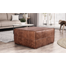 Puff de Couro Legítimo Decorativo 80x80x40 cm Bora - 1