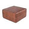 Puff de Couro Legítimo Decorativo 80x80x40 cm Bora - 2