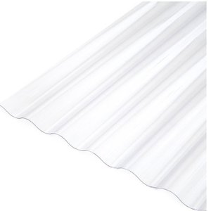 Kit com 5 Telhas de Policarbonato 244x50cm Onda Baixa Cristal Ajover