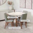 Ver imagem 2 de Conjunto de Jantar Mesa Redonda com Vidro Donatella 4 Cadeiras Kalina - Natural C/ Carbono