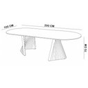 Ver imagem 6 de Mesa de Jantar 8 Lugares Oval Base Dupla Ripada 200cm Rigon B05 Amêndoa Cinamomo - Lyam Decor