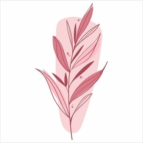 Adesivo Floral Boho Rosa Estilo Nórdico 31x60 Minimalista Mod.03