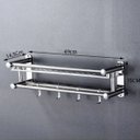 Ver imagem 1 de Organizador Suporte Banheiro Cozinha Prateleira Inox Gancho Parede Shampoo Condicionador Porta Condi