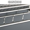 Ver imagem 2 de Organizador Suporte Banheiro Cozinha Prateleira Inox Gancho Parede Shampoo Condicionador Porta Condi