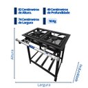 Ver imagem 4 de Fogão Industrial 2 Bocas 30x30 Baixa Pressão P5 Jcn