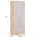 Ver imagem 4 de Guarda-Roupa Modulado 2 Portas San Diego Bege/Aveiro Oak/Cinza Urbano