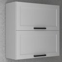 Ver imagem 1 de Armário Aéreo 2 Portas Almofada Americana Basculantes 80cm TM1313 Grazi Branco