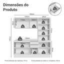 Ver imagem 3 de Armário de Cozinha Compacta 100% MDF 180 cm Branco Smart Madesa 04