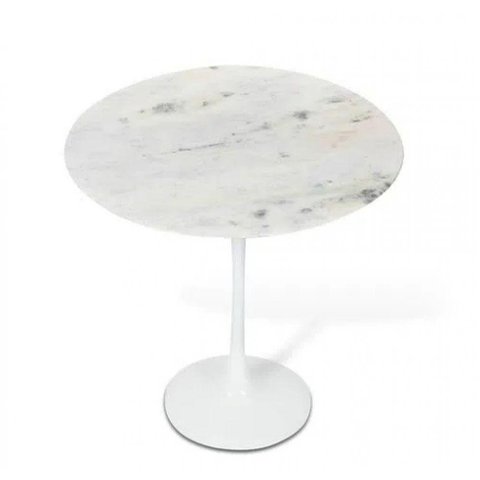 Mesa Lateral Tulipa Saarinen Redonda 51 Cm Mármore