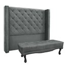 Ver imagem 1 de Cabeceira Cama Box King 195cm e Recamier Vicenza Veludo S04 - D’Rossi