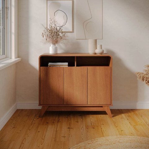 Buffet Aparador Retrô 3 Portas e Nichos Eccos - Potenza Móveis - Nature