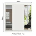 Ver imagem 4 de Guarda-roupa Casal Madesa Reno 3 Portas de Correr com Espelhos
