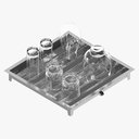 Ver imagem 2 de Organizador Inox Porta Copos Escorredor 40x30 Pia, Mesa - Cinza Inox