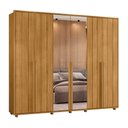 Ver imagem 5 de Guarda-Roupa Casal 6 Portas 100% MDF com Espelhos e Pés Volpi Marrom/Cumaru