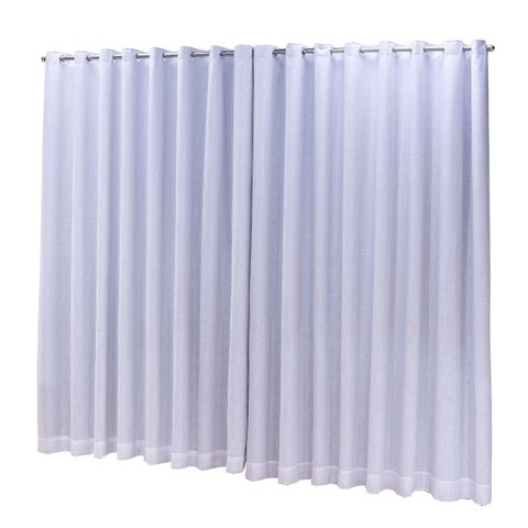 Cortina Blackout com linho 2,80x2,50 Para Trilho Duplo:Branco-Gelo