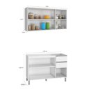 Ver imagem 6 de Cozinha Compacta Balcão para Pia/cuba e Armário Aéreo Triplo Evidence Poliman Móveis Branco