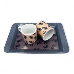 Jogo Xícaras de Café Porcelana com Bandeja 7 Peças 85ml - 4