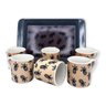 Jogo Xícaras de Café Porcelana com Bandeja 7 Peças 85ml - 1
