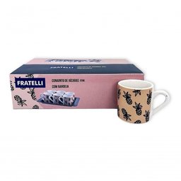 Jogo Xícaras de Café Porcelana com Bandeja 7 Peças 85ml - 5