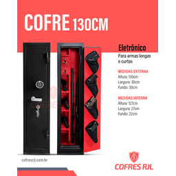 Cofre 130cm Segredo Eletrônico para Armas Longas e Curtas Cr Cac Chave Tetra - - 1