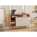 Ver imagem 2 de Buffet Helena Retrô Vintage 3 Portas MDP Nature Off White Germai Móveis