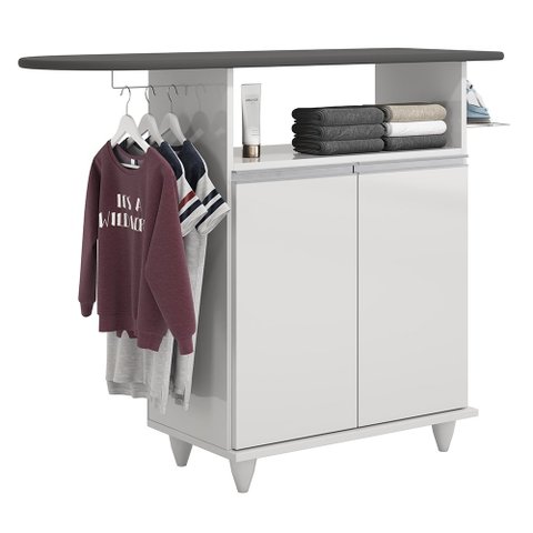 Tábua de Passar com Balcão 02 Portas Angel Branco 119 cm - D’Rossi