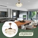 Ver imagem 3 de Luminaria Ventilador Retratil Lustre Hera 3 Tons 6 Velocidades Controle Ajustaveis Sala Casa Quarto 