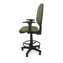 Ver imagem 2 de Cadeira Caixa Executiva Ergonômica Verde Escritorio Apoio Lombar Work NR17 Corino Braços Base Fixa